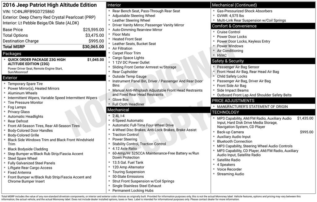 Used 2016 Jeep Patriot High Altitude AWD/4WD image 5