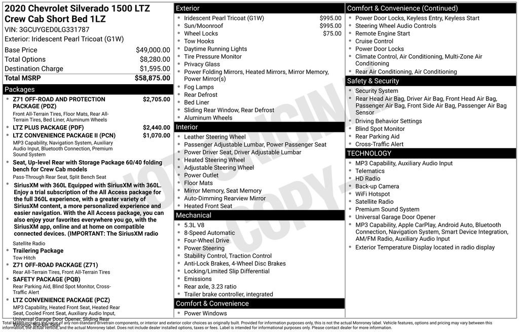 Used 2020 Chevrolet Silverado 1500 LTZ AWD/4WD image 2