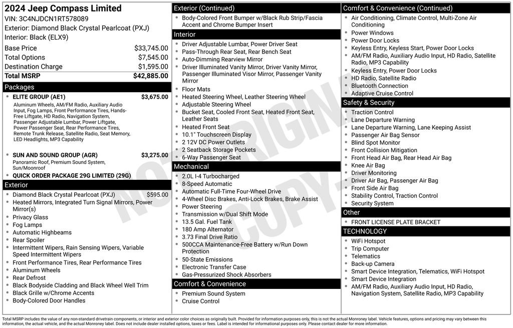 New 2024 Jeep Compass Limited w/ Elite Group image 6