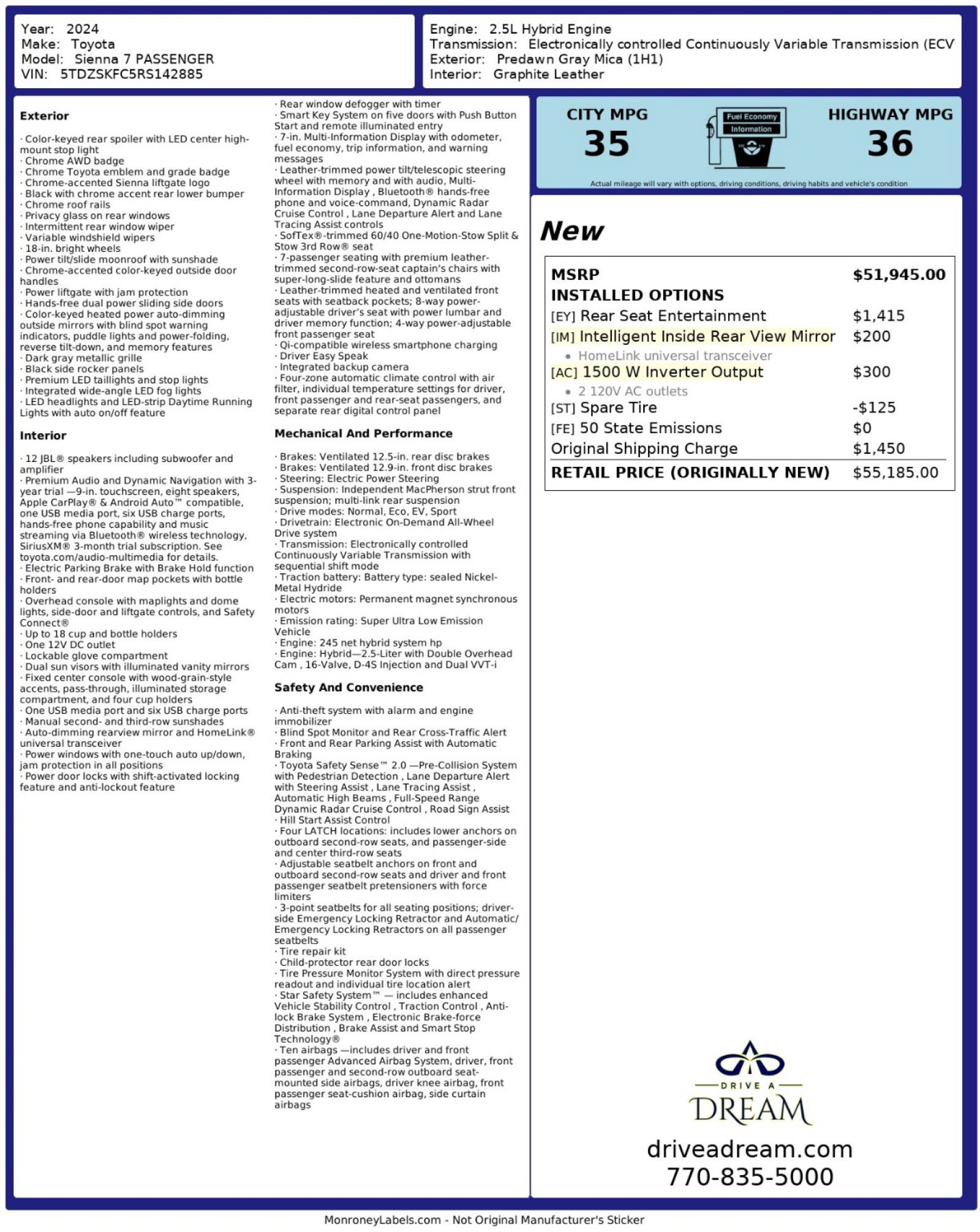 Used 2024 Toyota Sienna Limited image 59