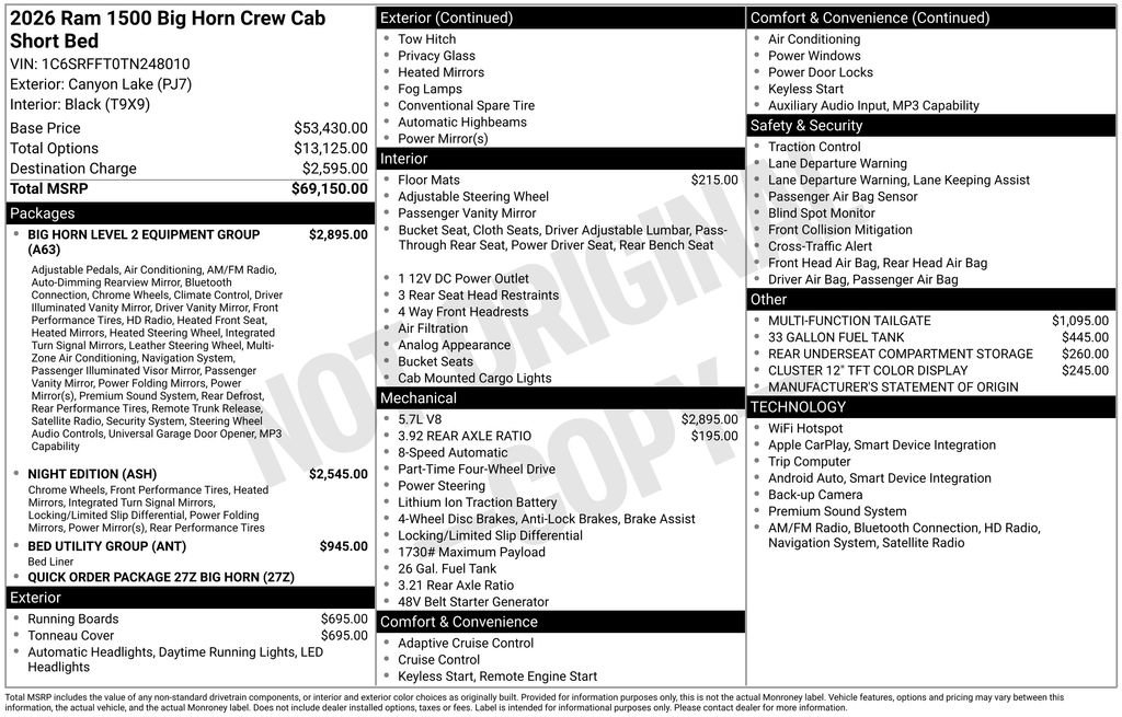 Used 2026 RAM 1500 Big Horn AWD/4WD image 9