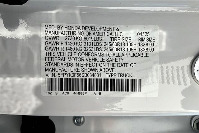 New 2025 Honda Ridgeline RTL image 17