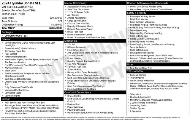 Used 2024 Hyundai Sonata SEL FWD image 30