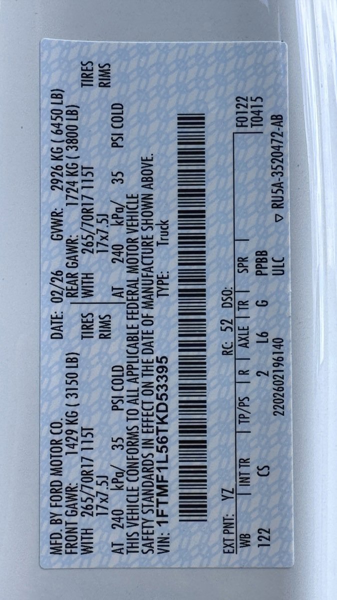 New 2026 Ford F150 XL w/ Equipment Group 103A High AWD/4WD image 13