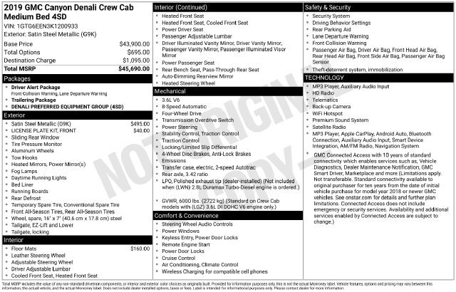 Used 2019 GMC Canyon Denali AWD/4WD image 2