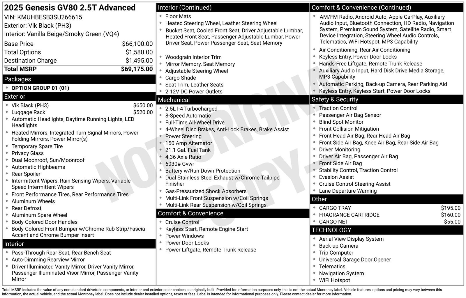 Used 2025 Genesis GV80 2.5T Advanced image 34