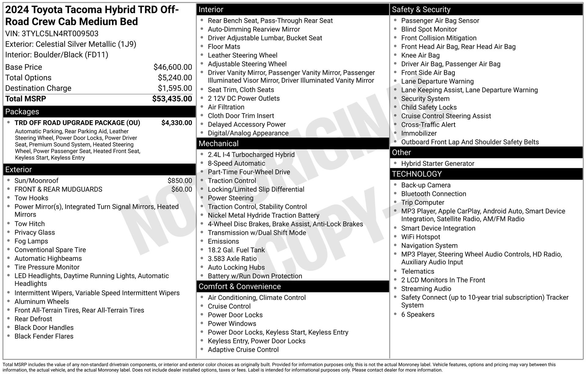 Used 2024 Toyota Tacoma TRD Off-Road w/ TRD Off Road Upgrade Package AWD/4WD image 32