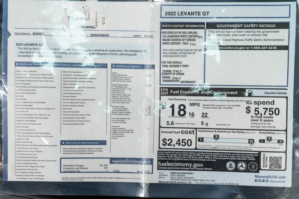 Used 2022 Maserati Levante GT AWD/4WD image 52