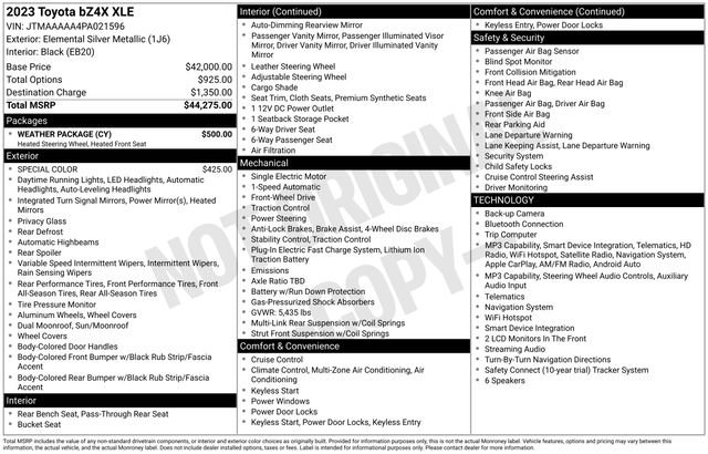 Certified 2023 Toyota bZ4X FWD w/ Weather Package image 36