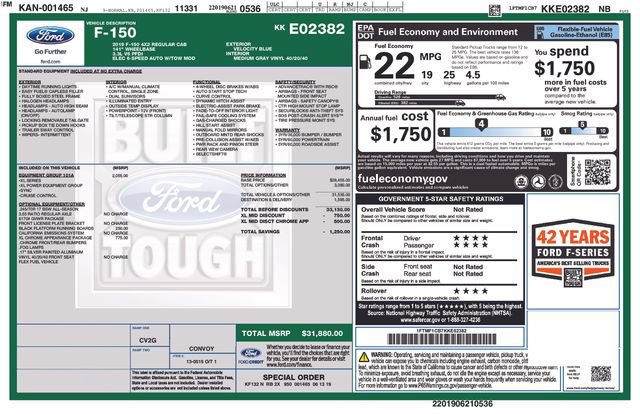 Certified 2019 Ford F150 XL w/ Equipment Group 101A Mid RWD image 10