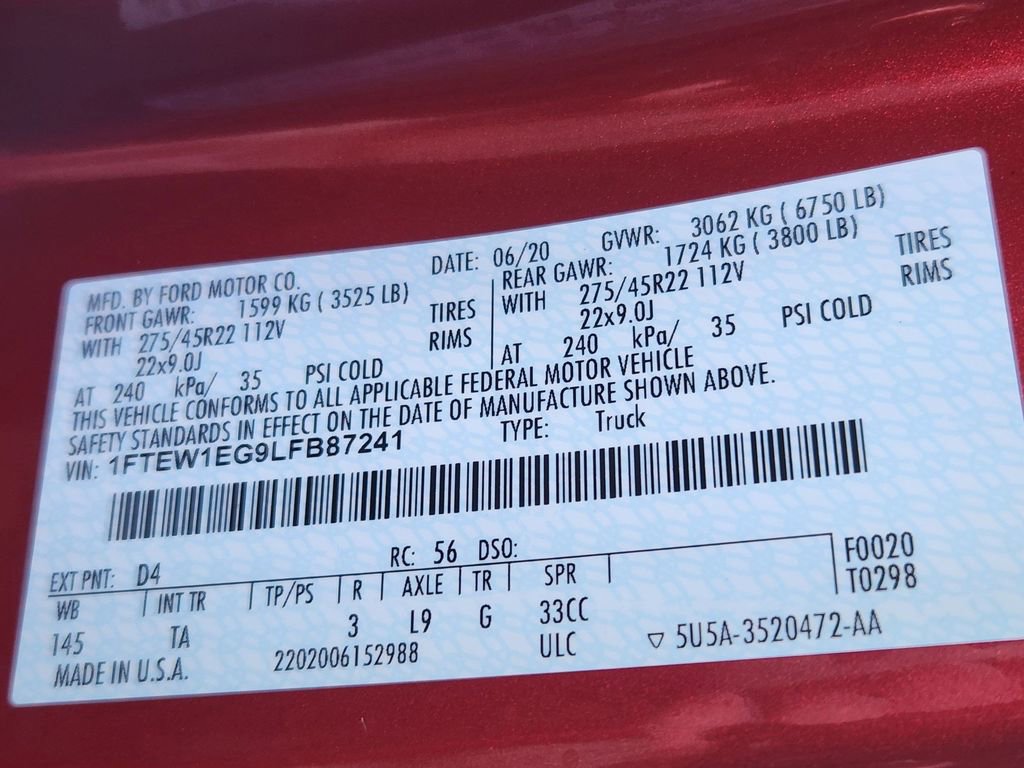 Used 2020 Ford F150 Limited w/ Trailer Tow Package AWD/4WD image 25