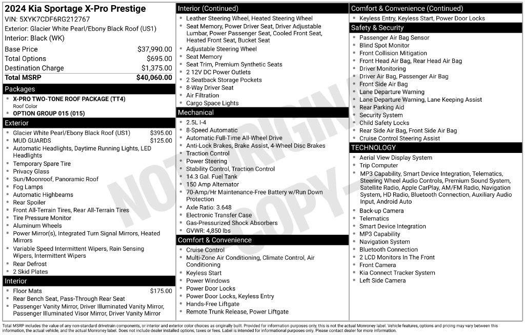 Certified 2024 Kia Sportage X-Pro Prestige AWD/4WD image 40
