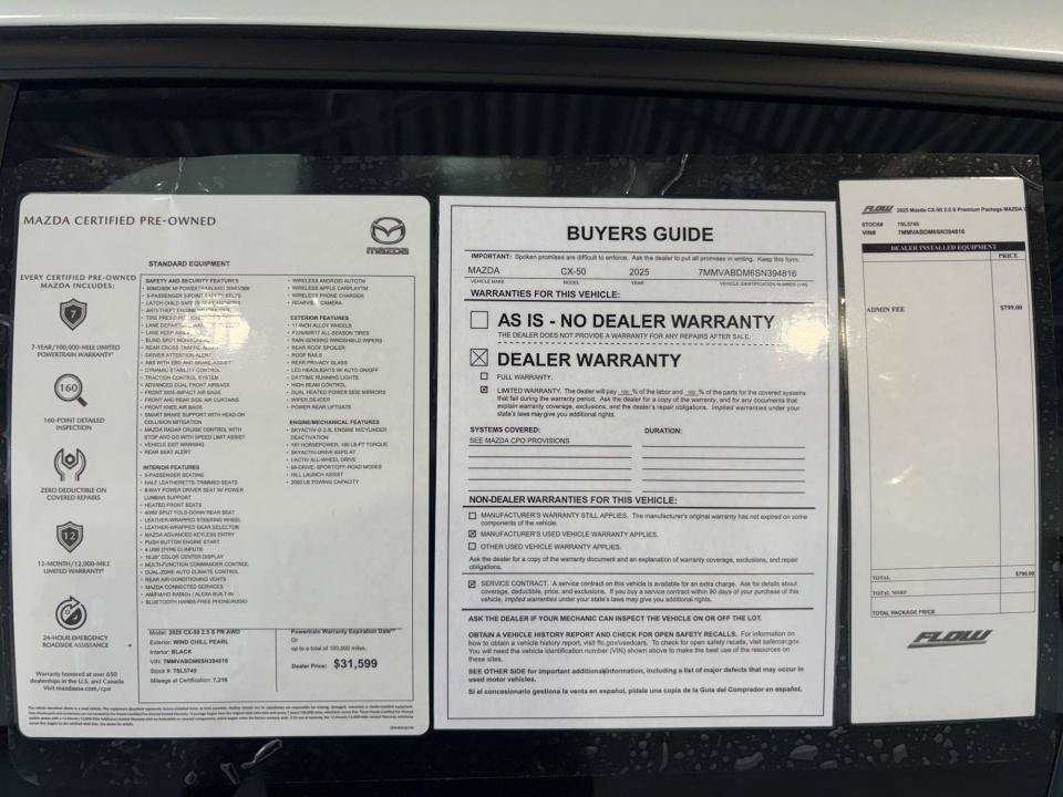 Certified 2025 MAZDA CX-50 AWD 2.5 S w/ Weather Package image 33