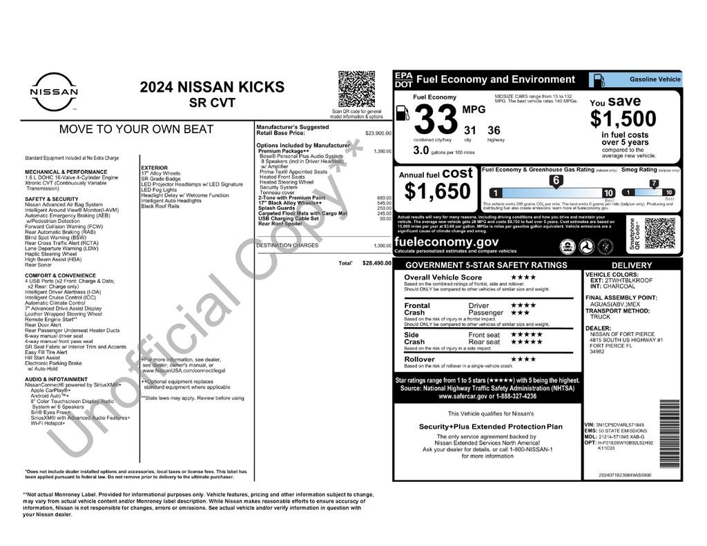 Certified 2024 Nissan Kicks SR w/ SR Premium Package FWD image 15