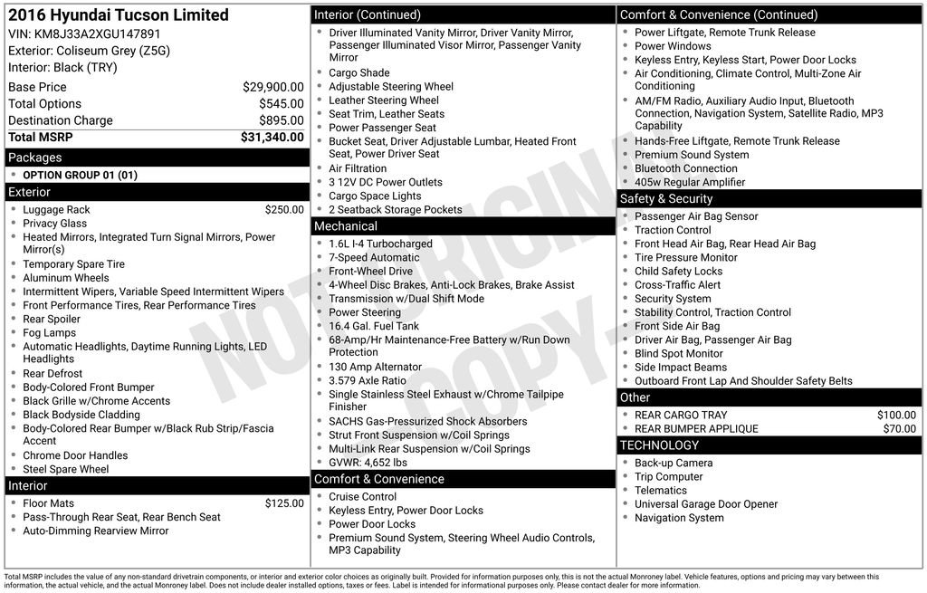 Used 2016 Hyundai Tucson Limited FWD image 3