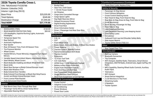 New 2026 Toyota Corolla Cross L FWD image 4