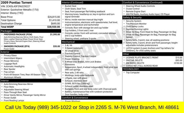 Used 2009 Pontiac Torrent AWD w/ Preferred Package image 2