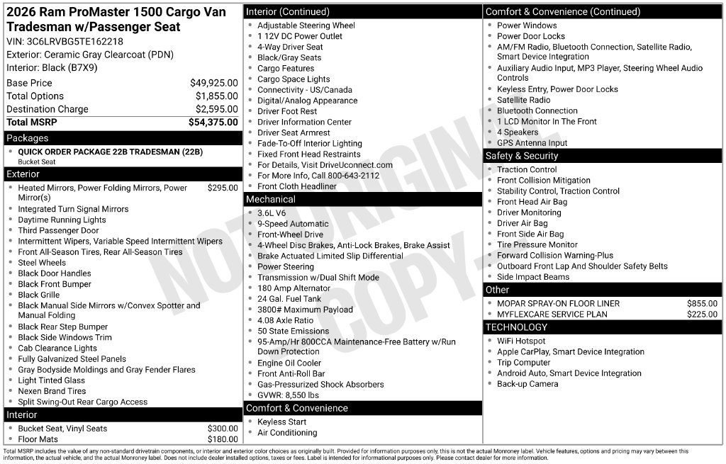 New 2026 RAM ProMaster 1500 FWD image 5