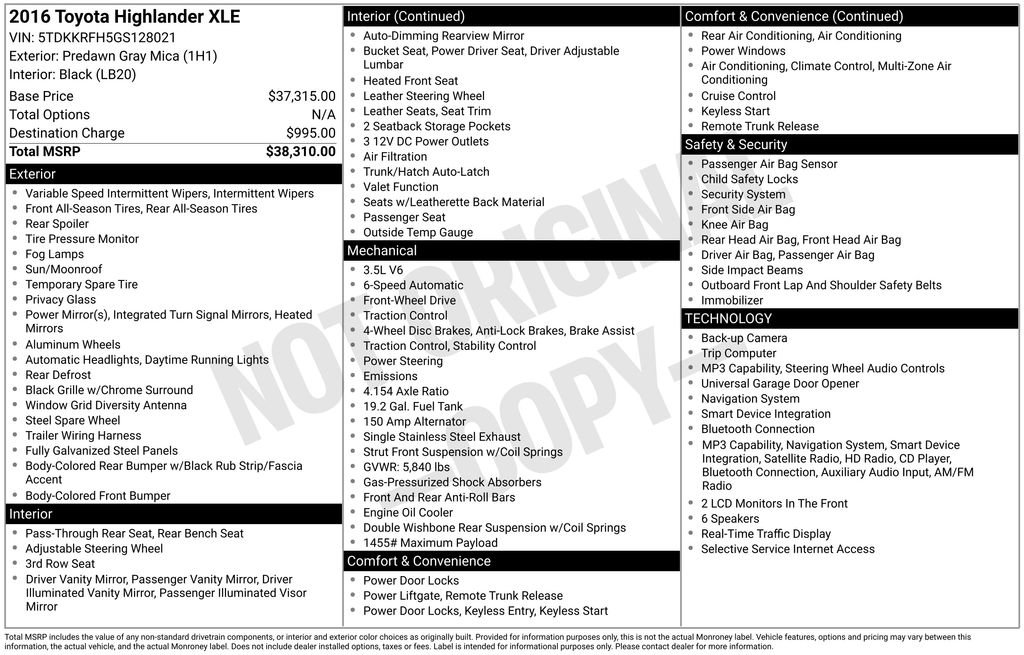 Used 2016 Toyota Highlander XLE FWD image 43