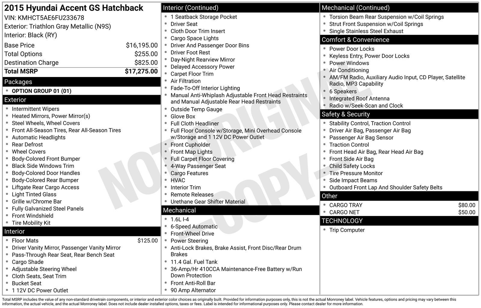 Used 2015 Hyundai Accent GS FWD image 3