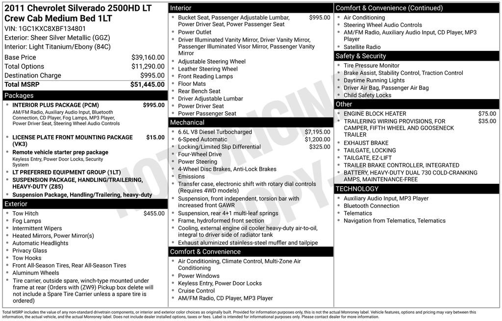 Used 2011 Chevrolet Silverado 2500 LT w/ Interior Plus Package image 49