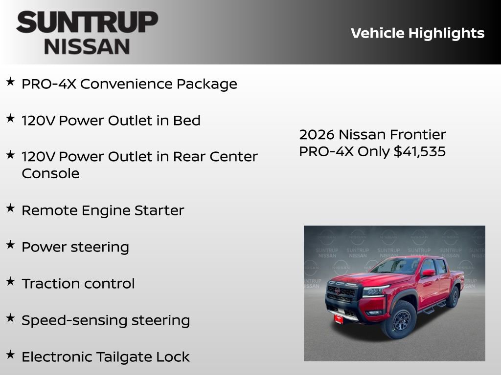 New 2026 Nissan Frontier PRO-4X w/ Pro-4x Convenience Package image 8