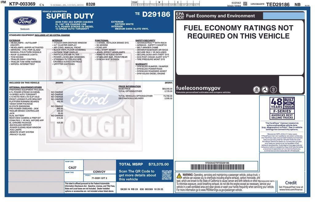 New 2026 Ford F450 XL w/ XL Chrome Package RWD image 5
