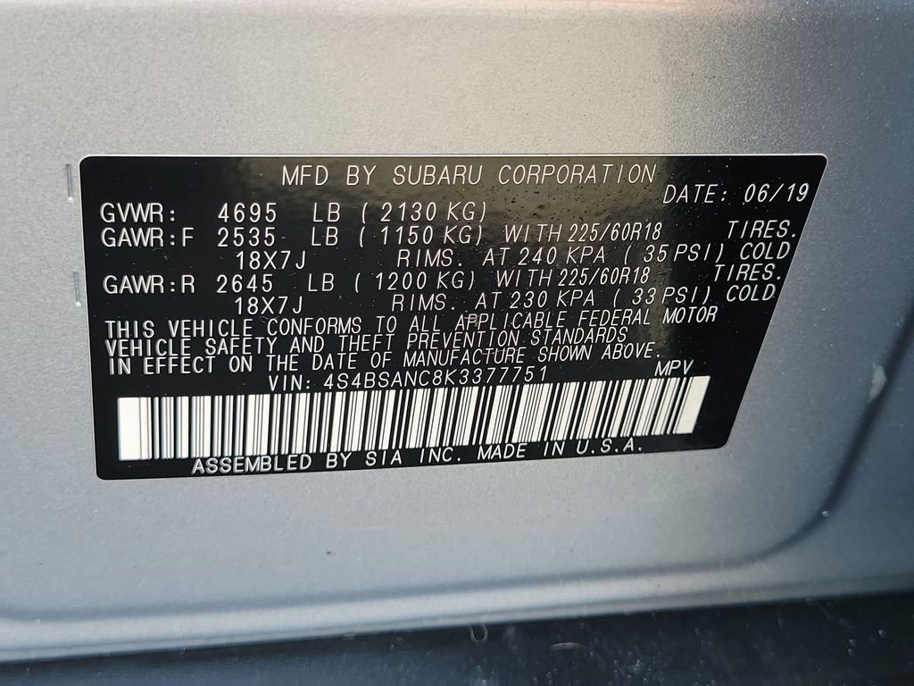 Used 2019 Subaru Outback 2.5i Limited w/ Popular Package #2 AWD/4WD image 35
