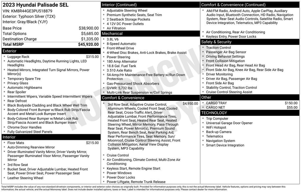 Used 2023 Hyundai Palisade SEL FWD image 33