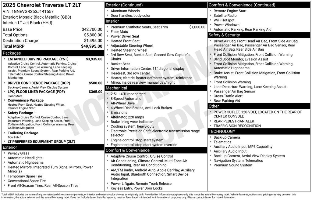 Used 2025 Chevrolet Traverse LT w/ Enhanced Driving Package AWD/4WD image 23