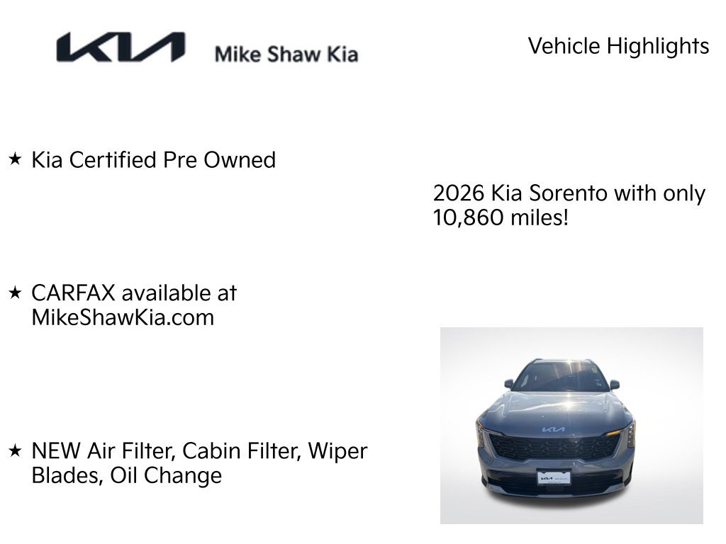 Certified 2026 Kia Sorento S w/ S Panoramic Sunroof Package FWD image 7