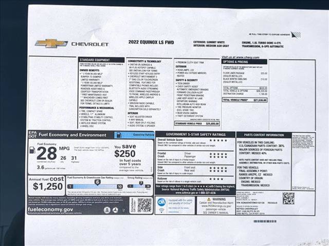 Used 2022 Chevrolet Equinox LS w/ LPO, Floor Liner Package FWD image 27