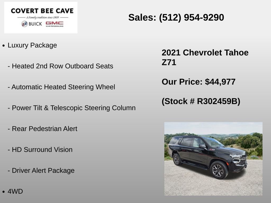 Used 2021 Chevrolet Tahoe Z71 w/ Luxury Package AWD/4WD image 30
