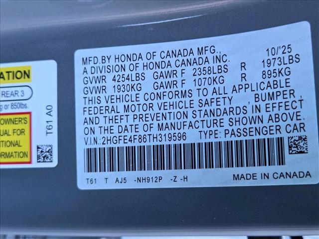 New 2026 Honda Civic Sport Touring image 18