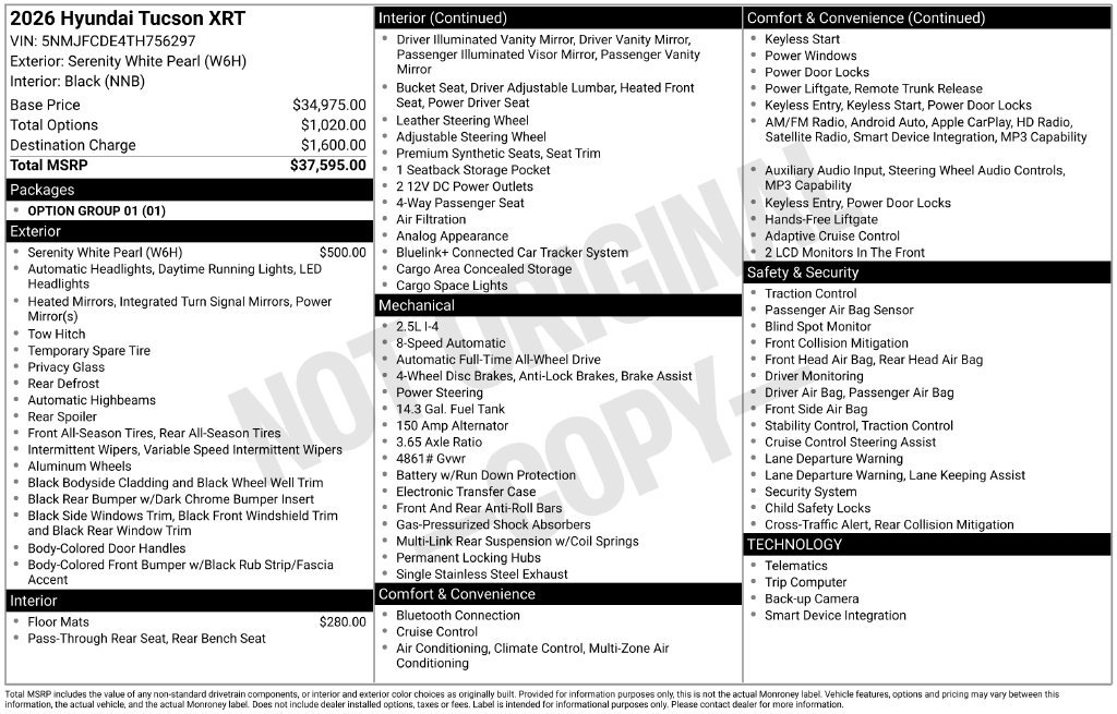 New 2026 Hyundai Tucson XRT AWD/4WD image 25