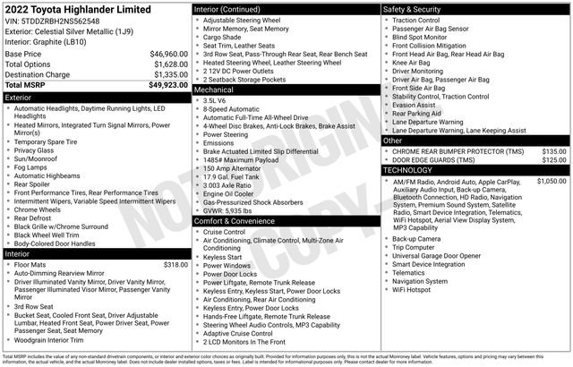 Used 2022 Toyota Highlander Limited AWD/4WD image 33