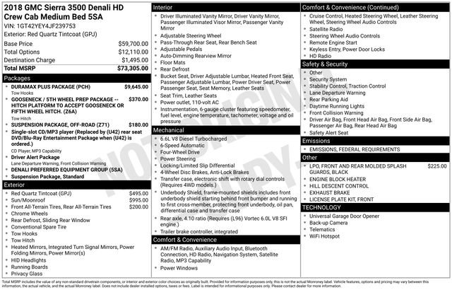 Used 2018 GMC Sierra 3500 Denali w/ Duramax Plus Package image 3