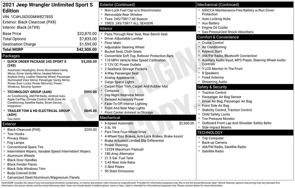 Used 2021 Jeep Wrangler Unlimited Sport image 7