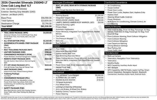 New 2026 Chevrolet Silverado 2500 LT w/ Trail Boss Package AWD/4WD image 38