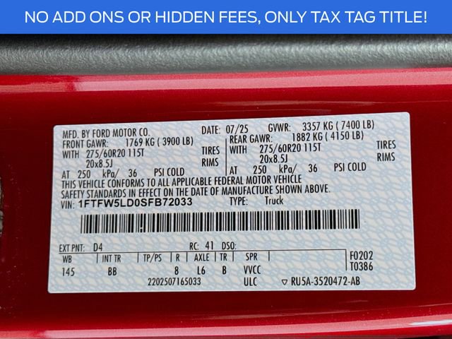 New 2025 Ford F150 Lariat w/ Equipment Group 502A High image 33