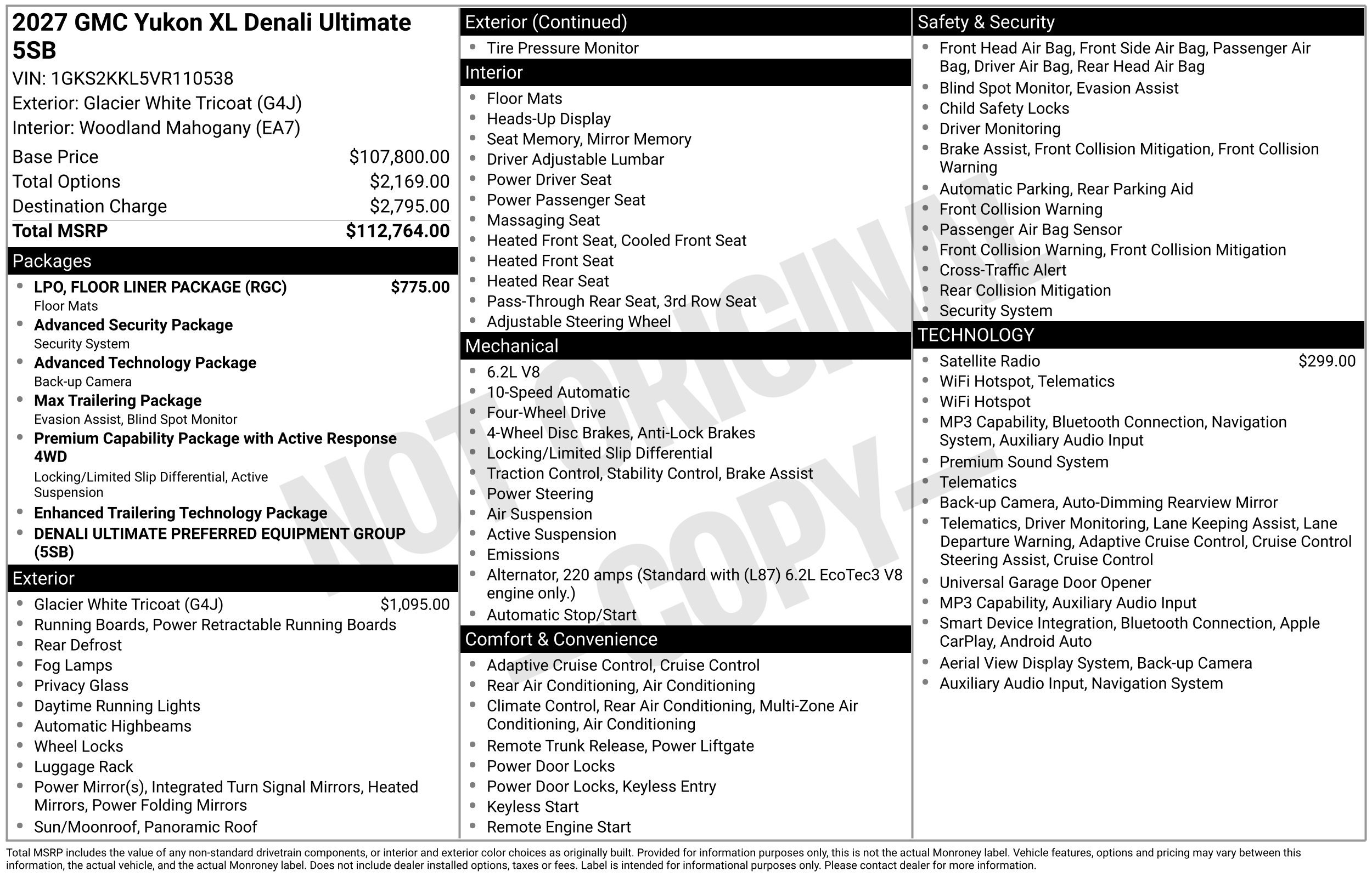 New 2027 GMC Yukon XL Denali Ultimate w/ LPO, Floor Liner Package AWD/4WD image 4