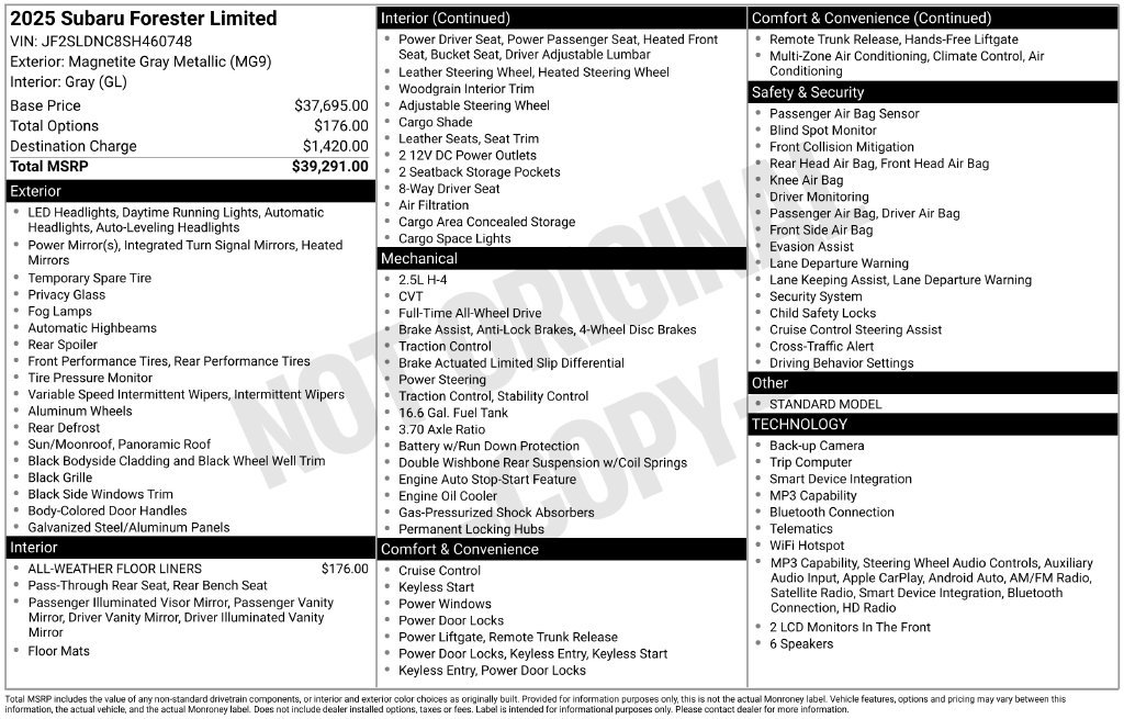 Used 2025 Subaru Forester Limited AWD/4WD image 2