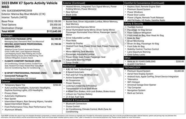 Used 2023 BMW X7 M60i w/ Executive Package image 44