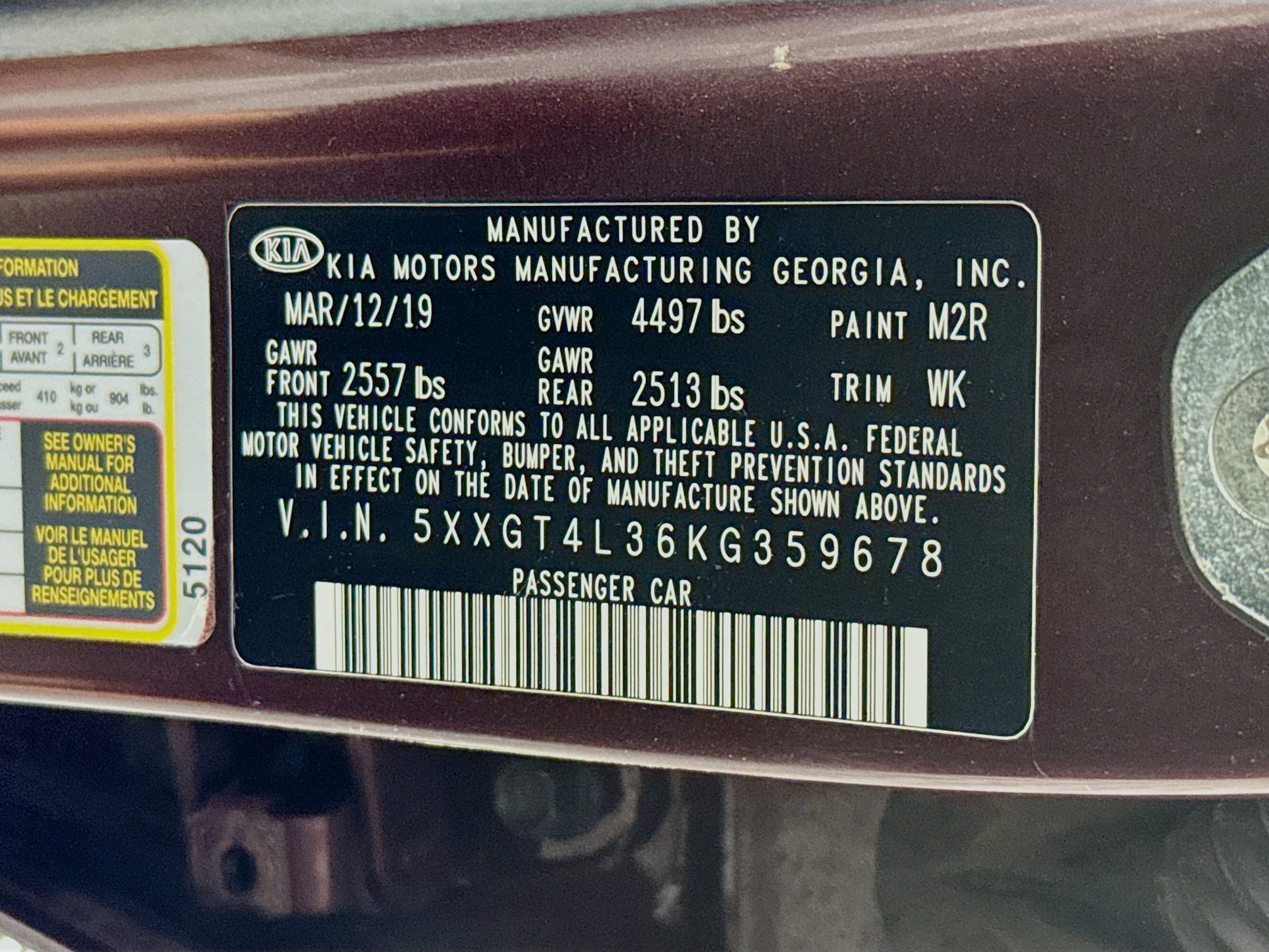 Used 2019 Kia Optima LX image 38