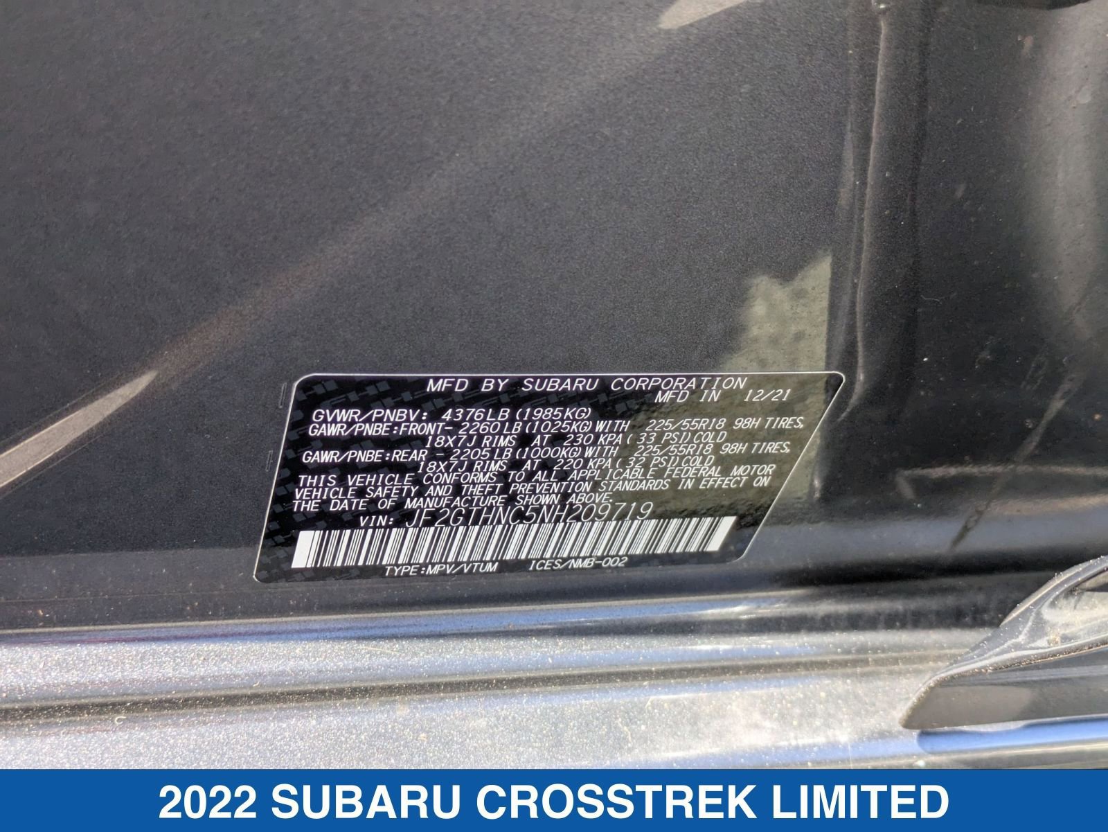 Certified 2022 Subaru Crosstrek 2.5i Limited w/ Moonroof Package 2 image 39