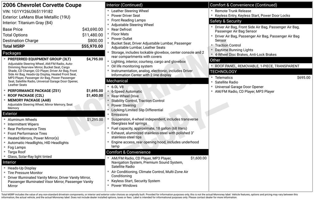 Used 2006 Chevrolet Corvette Coupe w/ Preferred Equipment Group image 10