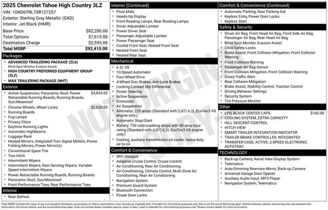 Used 2025 Chevrolet Tahoe High Country AWD/4WD image 20