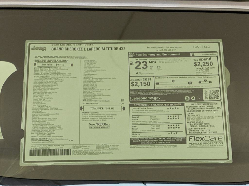 New 2026 Jeep Grand Cherokee L 2WD image 21