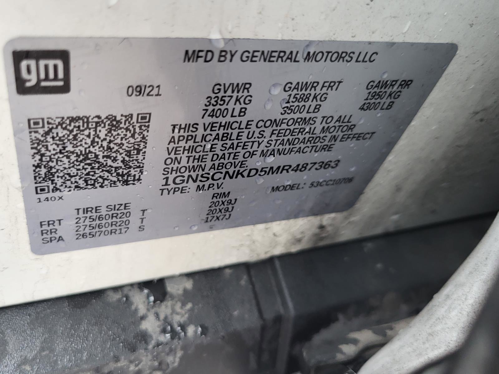 Used 2021 Chevrolet Tahoe LT w/ Rear Media and Nav Package image 35