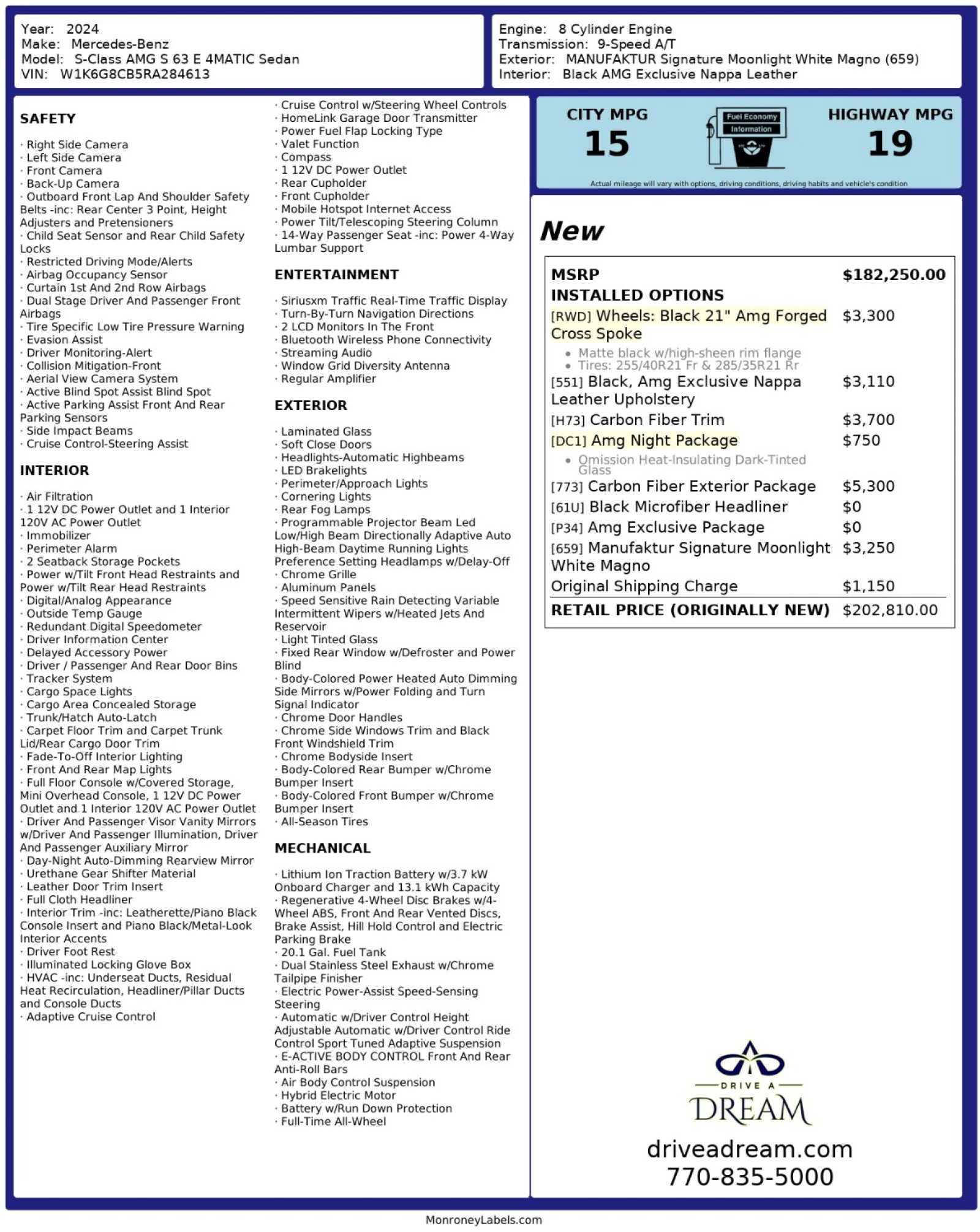 Used 2024 Mercedes-Benz S 63 AMG S image 60